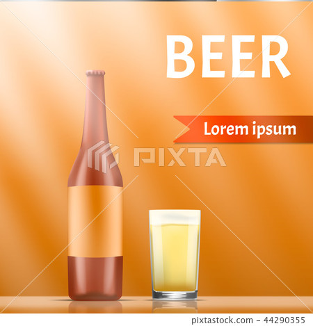 Beer concept banner, realistic style Beer concept banner, realistic style 44290355