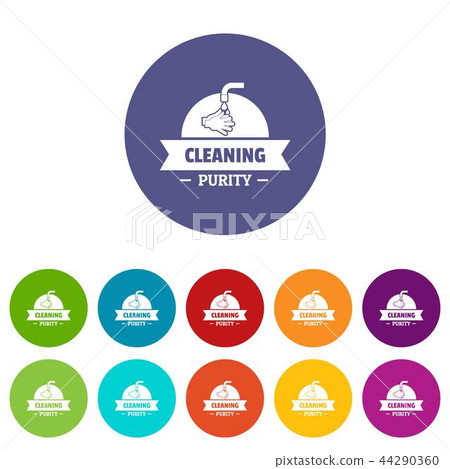 Cleaning purity icons set vector color Cleaning purity icons set vector color 44290360
