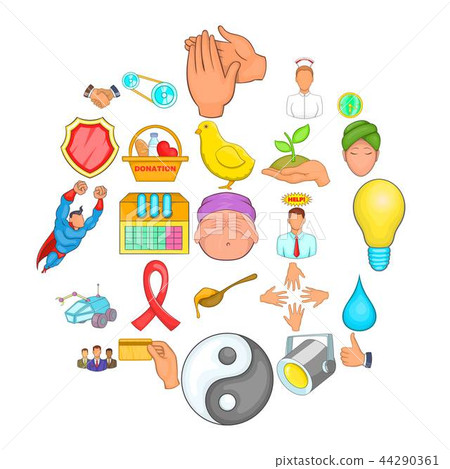 Banquet icons set, cartoon style Banquet icons set, cartoon style 44290361