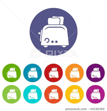 Toaster icons set vector color Toaster icons set vector color 44290369