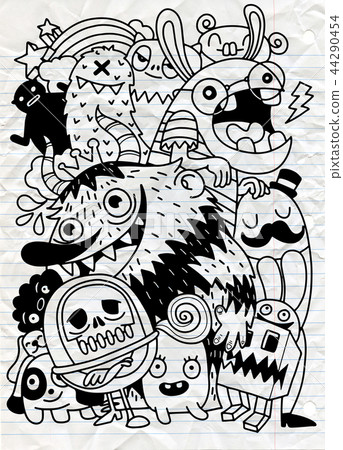 Cute Scary Halloween Monsters and Candy Cute Scary Halloween Monsters and Candy 44290454
