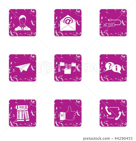 Msg icons set, grunge style Msg icons set, grunge style 44290455