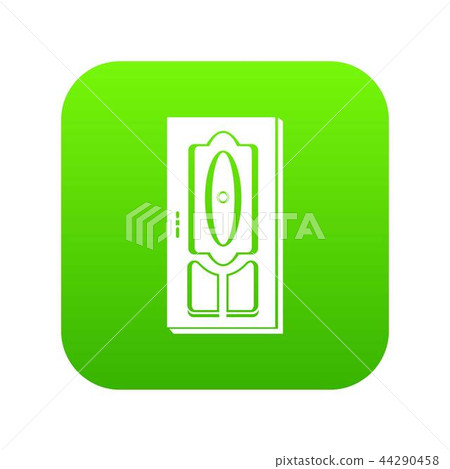 Wooden door icon green vector Wooden door icon green vector 44290458