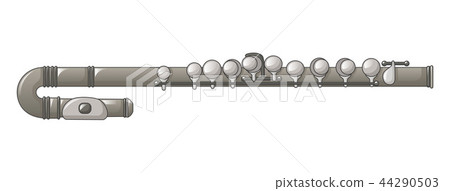 Metal flute icon, cartoon style 44290503