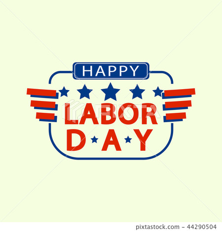 Patriotic labor day logo, flat style Patriotic labor day logo, flat style 44290504