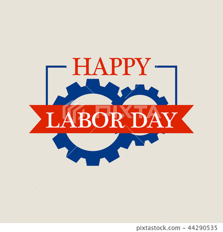 Happy national labor day logo, flat style Happy national labor day logo, flat style 44290535