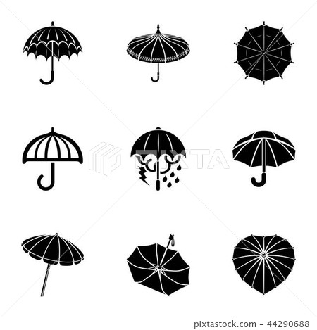 Hood icons set, simple style 44290688