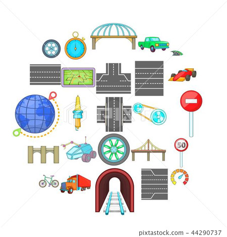 Bridges icons set, cartoon style - Stock Illustration [44290737] - PIXTA