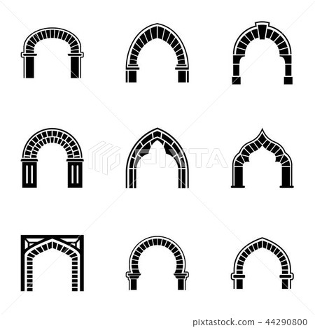 Aisle icons set, simple style 44290800