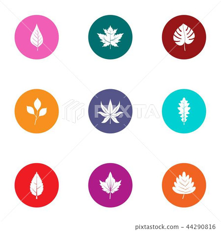 Foliage icons set, flat style 44290816