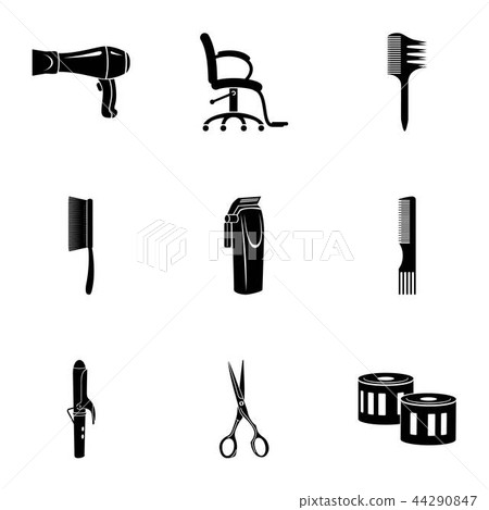 Hairdress icons set, simple style 44290847