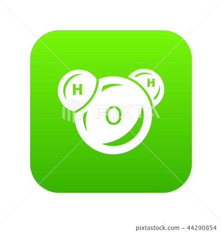 Water molecule icon green vector Water molecule icon green vector 44290854