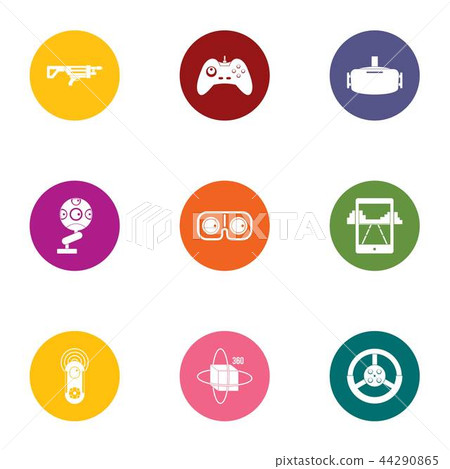 Game reality icons set, flat style Game reality icons set, flat style 44290865