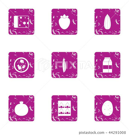 Allergen icons set, grunge style Allergen icons set, grunge style 44291008