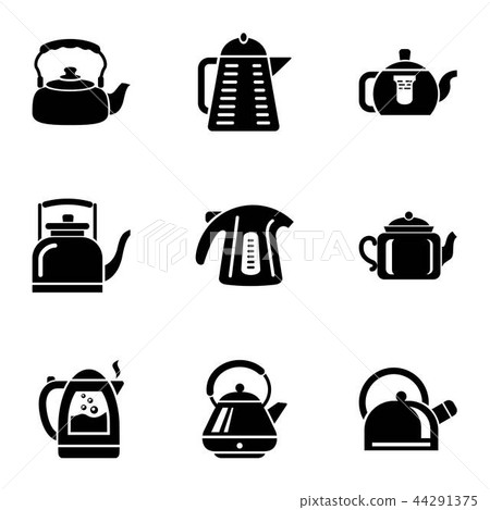 Tea jar icons set, simple style 44291375