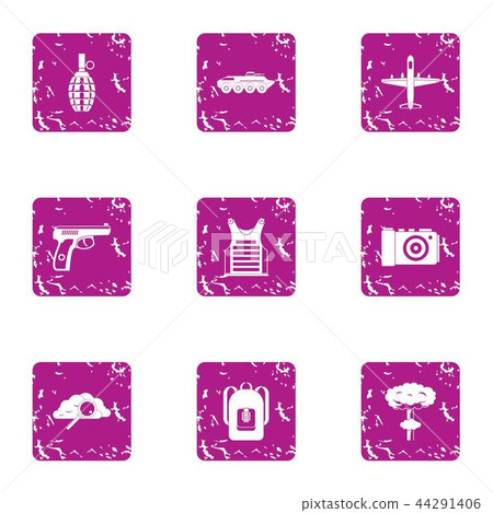 Disembarkation icons set, grunge style Disembarkation icons set, grunge style 44291406