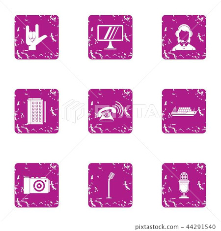 Wifi place icons set, grunge style Wifi place icons set, grunge style 44291540
