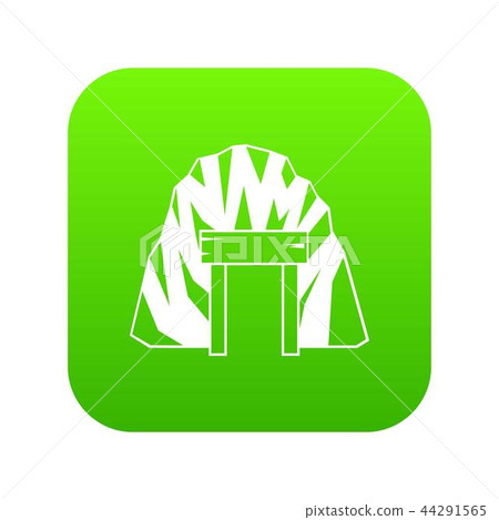 Mine in mountain icon digital green Mine in mountain icon digital green 44291565