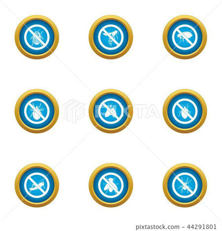 Bedbug icons set, flat style 44291801