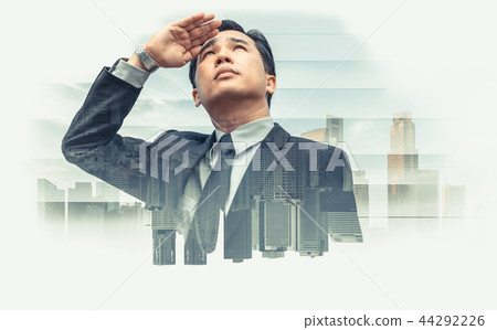Double exposure - Business Leader Vision Double exposure - Business Leader Vision 44292226