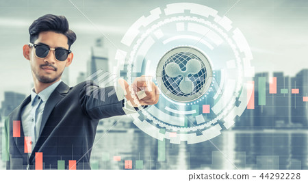 Ripple and cryptocurrency investing concept. 44292228
