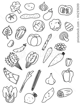 Vegetable Icon Set Vegetable Icon Set 44293699