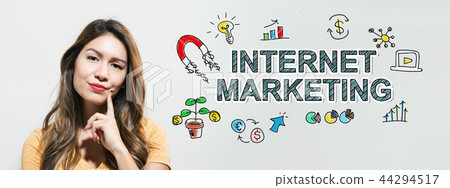 Internet marketing with young woman Internet marketing with young woman 44294517