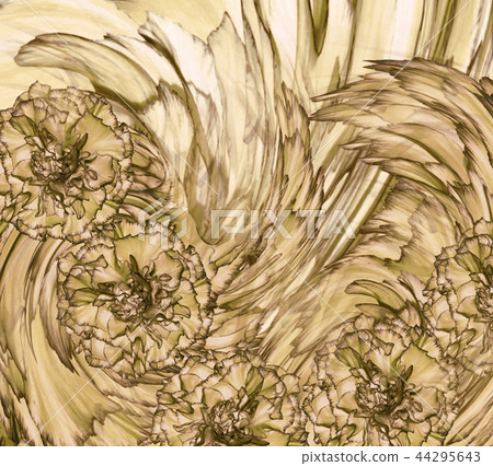 Abstract Floral background orange-brown clove. 44295643