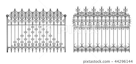 Metal fencing in retro style realistic vector Metal fencing in retro style realistic vector 44296144