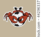 Crab is hugging a football 44296337