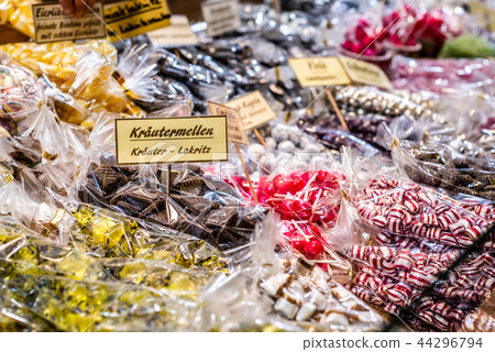 Christmas market in the old town of Koblenz Selling traditional sweets and gingerbread Christmas market in the old town of Koblenz Selling traditional sweets and gingerbread 44296794