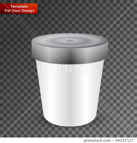 White Food Plastic Tub Bucket Container For Dessert 44297127