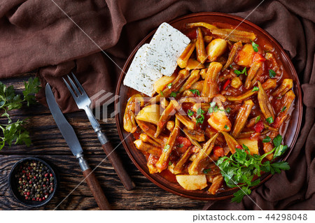 okra or ladies' fingers tomato stew okra or ladies' fingers tomato stew 44298048