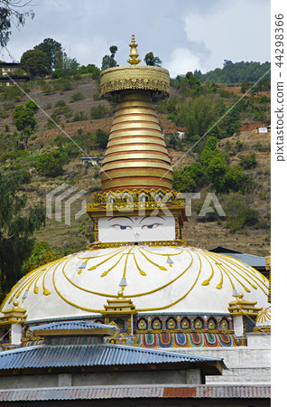 Small chortens or memorial Dzong. Punakha. Bhutan Small chortens or memorial Dzong. Punakha. Bhutan 44298366