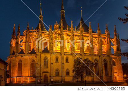 The Cathedral of St Barbara at night, Kutna Hora. The Cathedral of St Barbara at night, Kutna Hora. 44300365