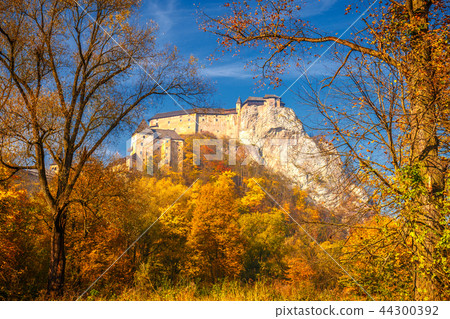 The medieval Orava Castle in autumn, Slovakia. 44300392