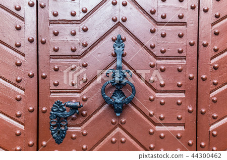 Historic doors with iron forging. Historic doors with iron forging. 44300462