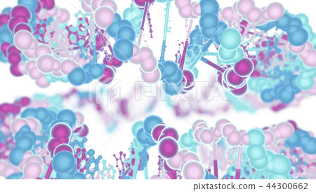 DNA Strings On White Background. Medical Research 44300662