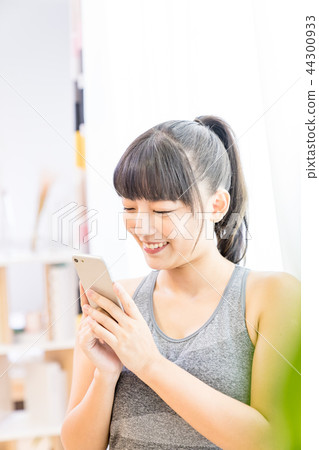 Asian Taiwanese Chinese Sports Women Yellow People Yellow Skin Curtains Sports Fitness Fitness Mobile Phones Internet of Things 44300933