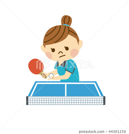 A woman who plays table tennis 44301258