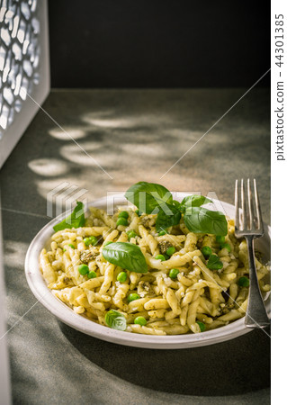 Homemade pasta trofie Homemade pasta trofie 44301385