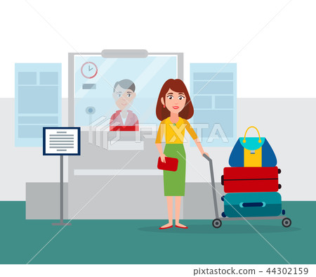 Worker Sitting by Counter Vector Illustration Worker Sitting by Counter Vector Illustration 44302159