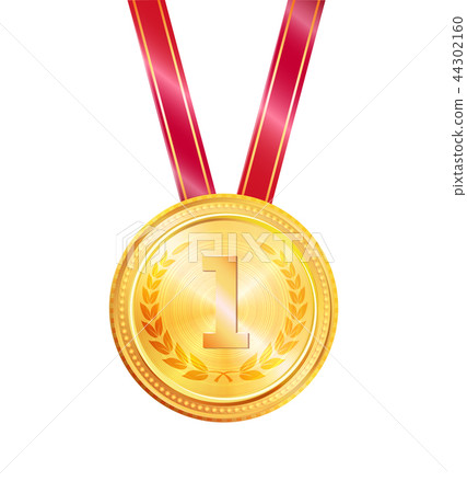 Golden Medal Award Colorful Vector Illustration Golden Medal Award Colorful Vector Illustration 44302160