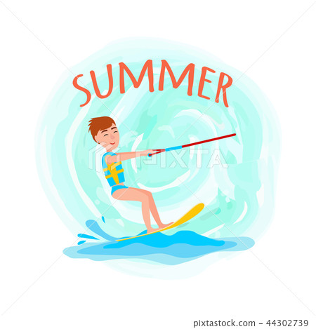 Summer Adventure Poster Kitesurfing Happy Boy Summer Adventure Poster Kitesurfing Happy Boy 44302739