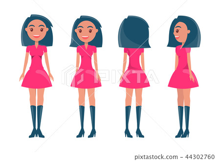 Brunette Girl in Modern Elegant Look. Young Girls 44302760