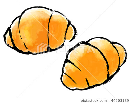 Brush painting bread roll bread 44303189
