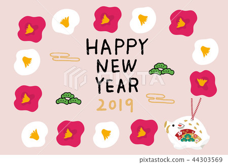 新年卡2019年設計模板 新年卡2019年設計模板 44303569