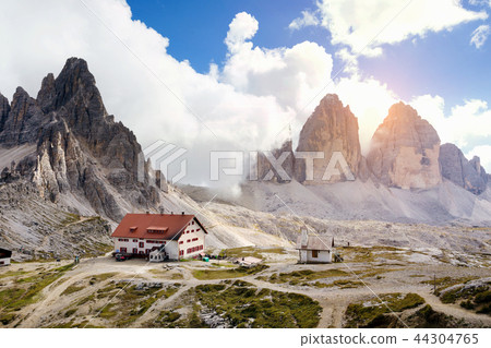 rifugio high at the Dolomites mountains rifugio high at the Dolomites mountains 44304765