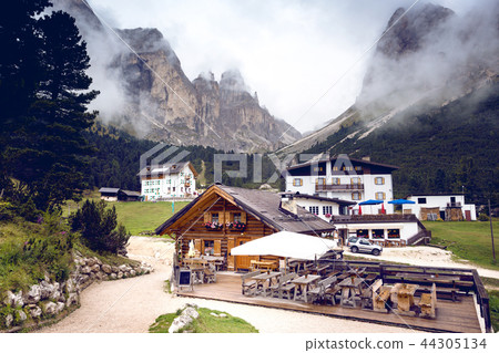 view of the valley in Pozza Di Fassa view of the valley in Pozza Di Fassa 44305134