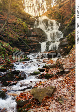 waterfall Shypot of Carpathian mountains in autumn waterfall Shypot of Carpathian mountains in autumn 44305870